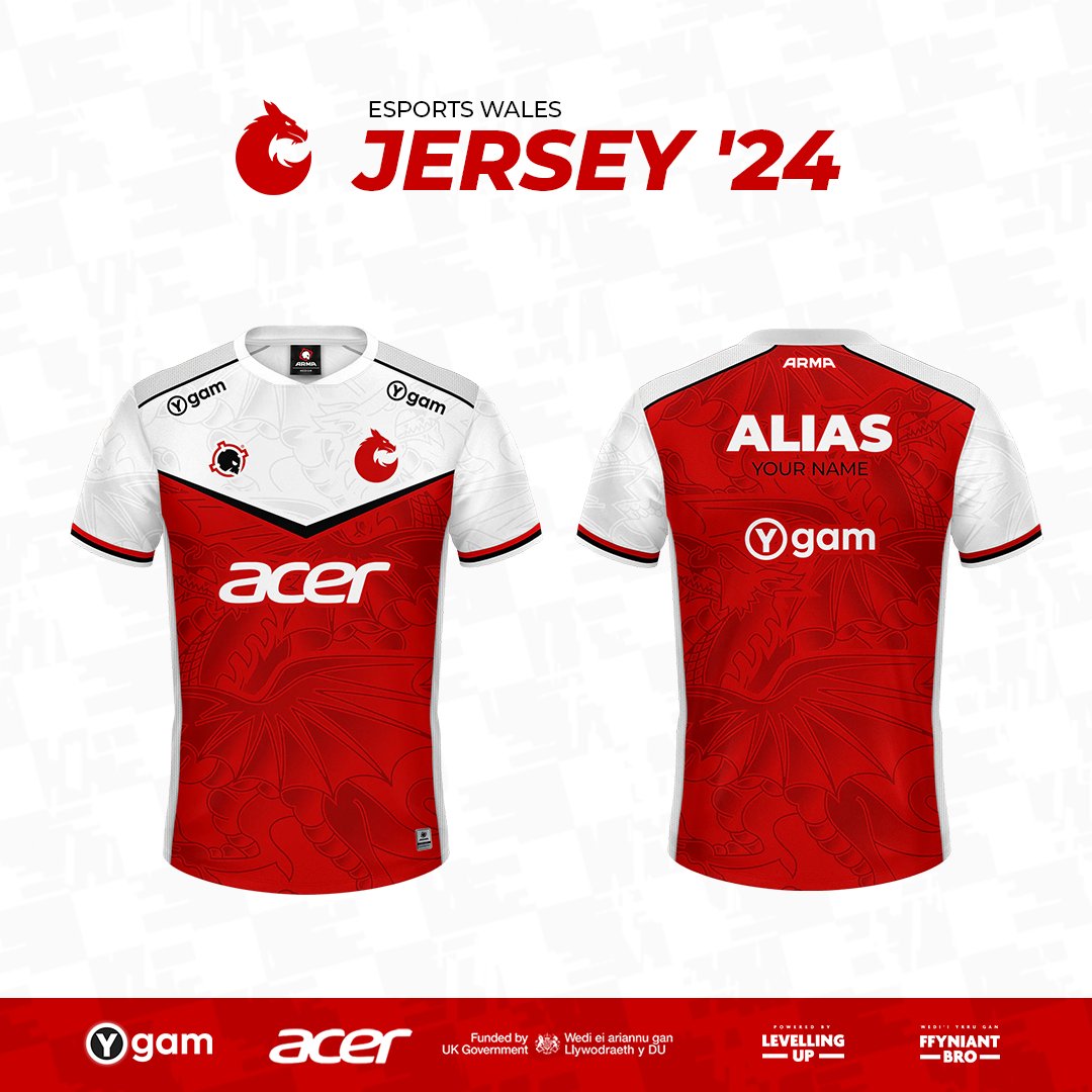 Esports Wales partners with ARMA for this year's National Jersey. The 2024 Jersey is available now. Get the same team-issued jersey fielded by our national players.

arma.gg/collections/es…

#RepTheDragon