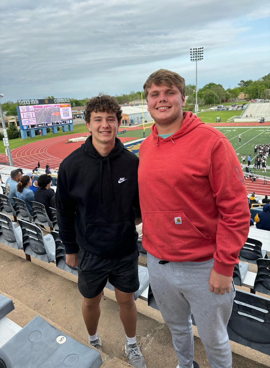 Had a great day at @tamuc Junior Day with @JarodChristian7 🦁 Thanks for the invite @MilesA_Davis. @coach_paramore @MagWestFootball