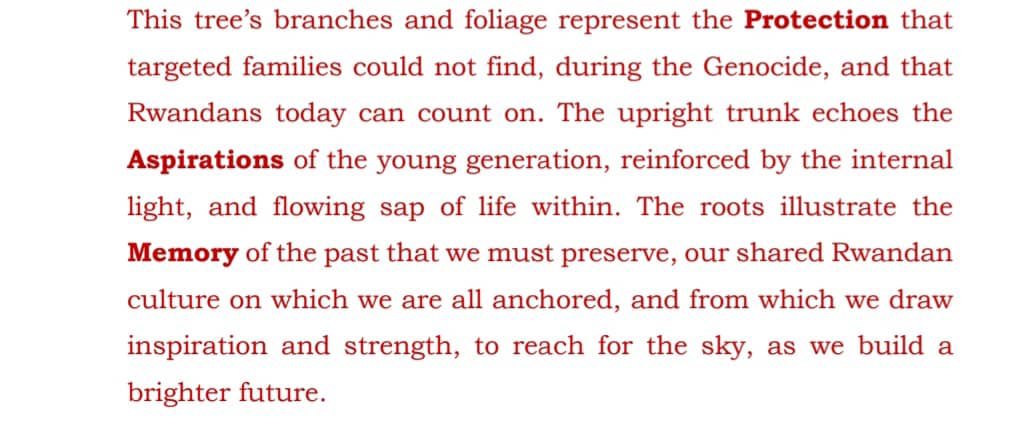 I found this so beautiful, and the symbolism of the tree so profound. Thirty years on, we honor the resilience of those lost and the fragility of freedom. Let us never forget, and let us always strive for a world where such tragedies have no place. #NeverAgain #Kwibuka30