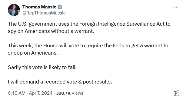 🔥 FISA 702  expires April 19th ! 
US Government used FISA 702 surveillance on AMERICANS while Chinese Spy Balloons freely fly around, foreign call centers collect our most private info. Call your Senators to #VoteNO to FISA-702 renewal ! nbcnews.com/politics/congr…