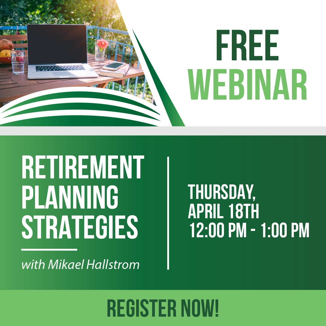 Join Mikael Hallstrom for a FREE Webinar: Retirement Planning Strategies on Thursday, April 18th from 12:00 pm -1 pm! Register today. lcfcu.org/home/services/… #FinancialPlanning #Money #FinancialTips #MoneyHabits #LibrariesTransform #libraries #Librarians #librarylife