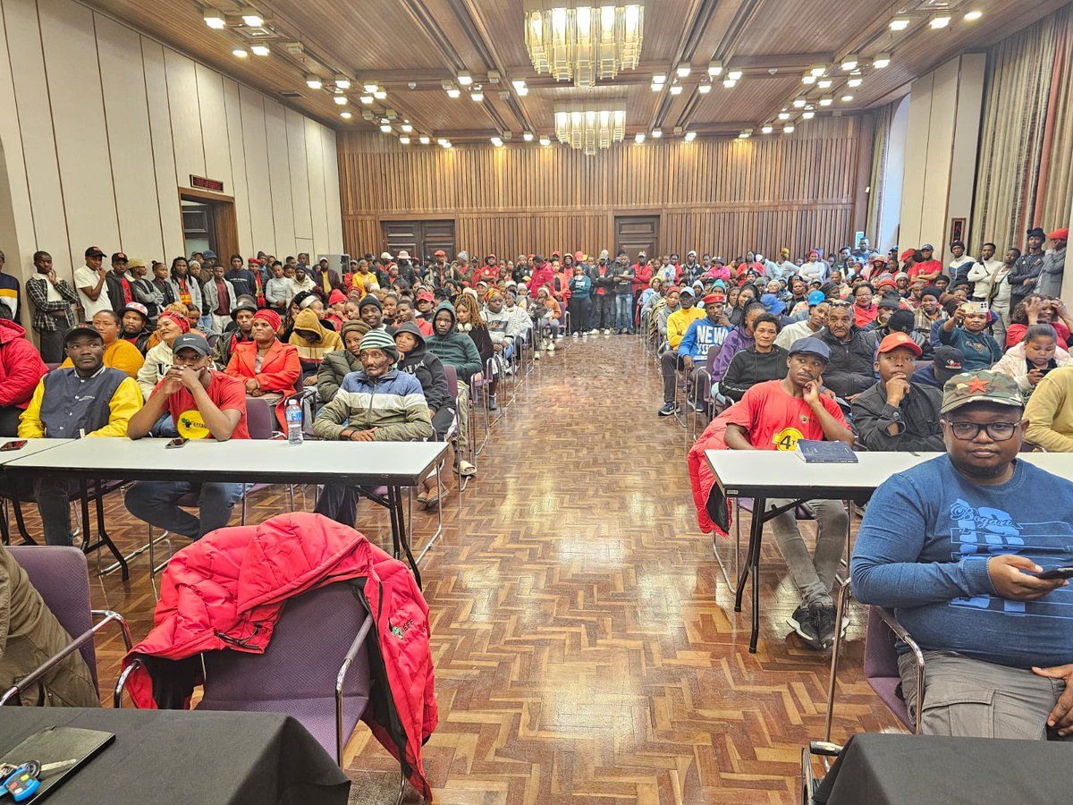 [IN PICTURES]📸 The EFF Deputy President @FloydShivambu addressed ground forces of Lillian Diedericks and Molly Blackburn Clusters in Nelson Mandela Bay Region at City Hall. #VoteEFF2024