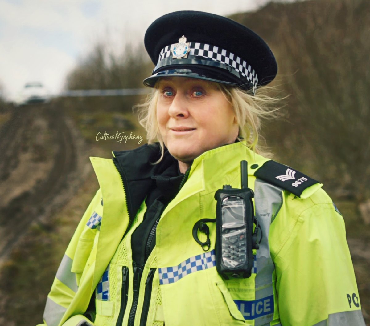 9675 reporting for duty; series 1, 2 & 3! 🚔 'I was frightened of the uniform ... how do I wear this, wear this authentically ...'-Sarah Lancashire (BAFTA, 2017) #SarahLancashire #HappyValley 📸: BBC / Caps & Edits: CE