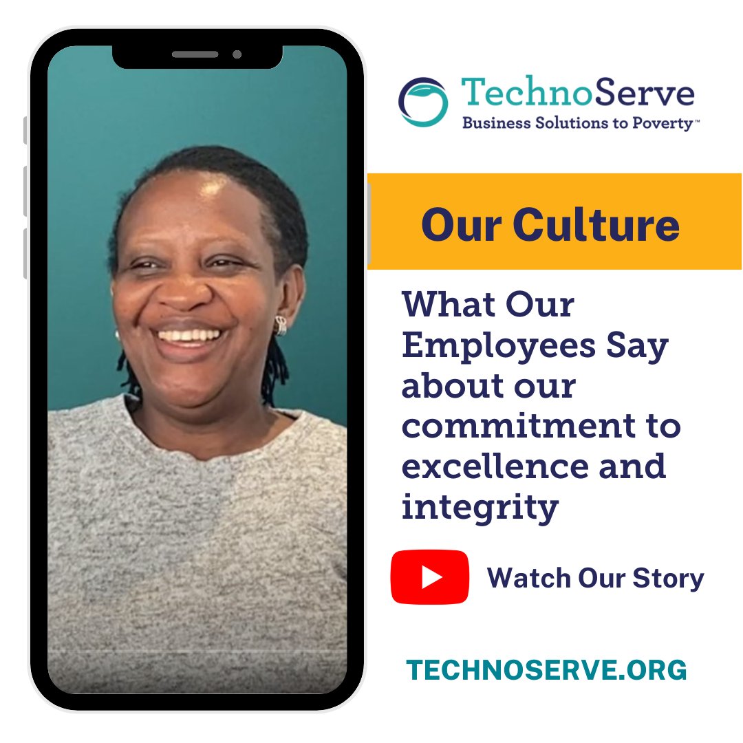 How does TechnoServe encourage our commitment to excellence and integrity? Hear about it from Annette K., a Program Director in Uganda. Join us in building a better world through your work. bit.ly/4azwn0k
 #WeAreTechnoServe  #Careers #Jobs  #InternationalDevelopment