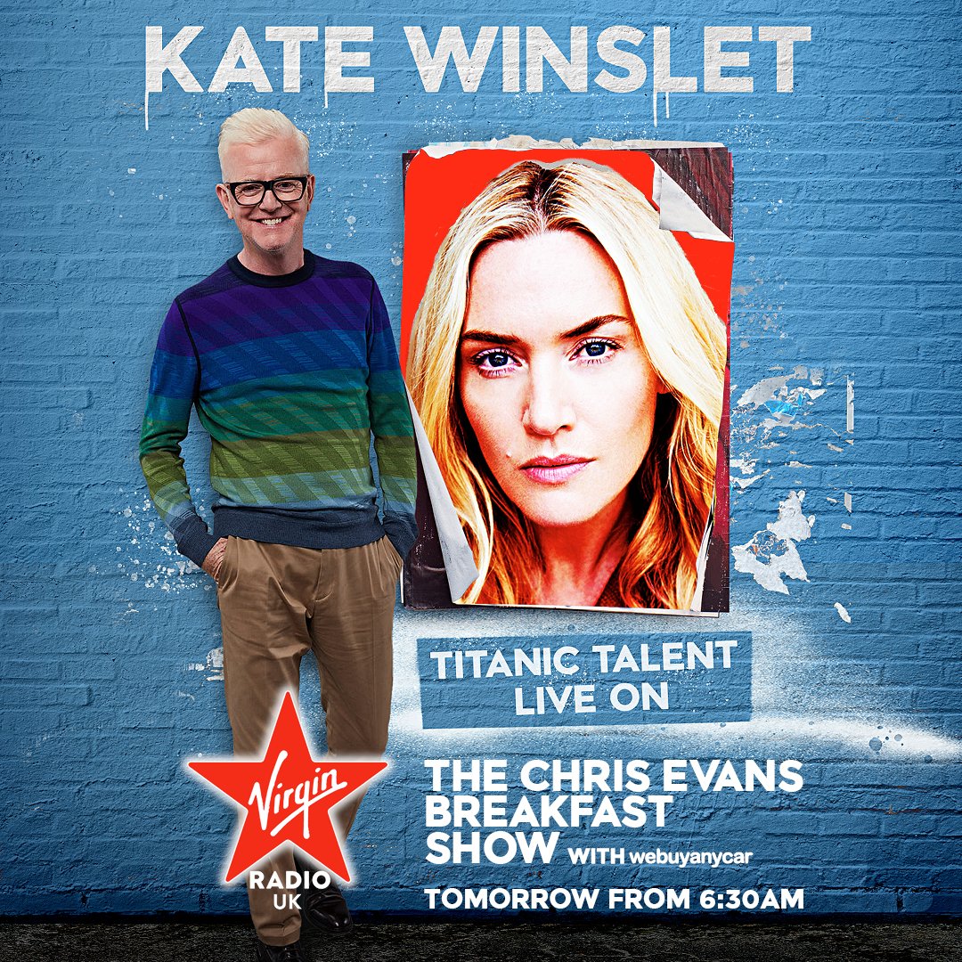 Set your alarm for tomorrow's #ChrisEvansBreakfastShow with webuyanycar ⏰

Hollywood A-lister and Titanic-talent #KateWinslet will be on the show ⭐️

Listen at virginradio.co.uk