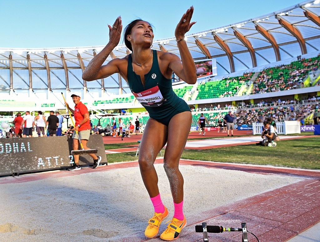 Tara Davis Woodhall. Hayward Field 23. . . . . . . #taradaviswoodhall #longjump #usatf #jeffcohenphoto #trackandfield #athletics #haywardfield @_taarra_ instagr.am/p/C5dtRywrCtN/