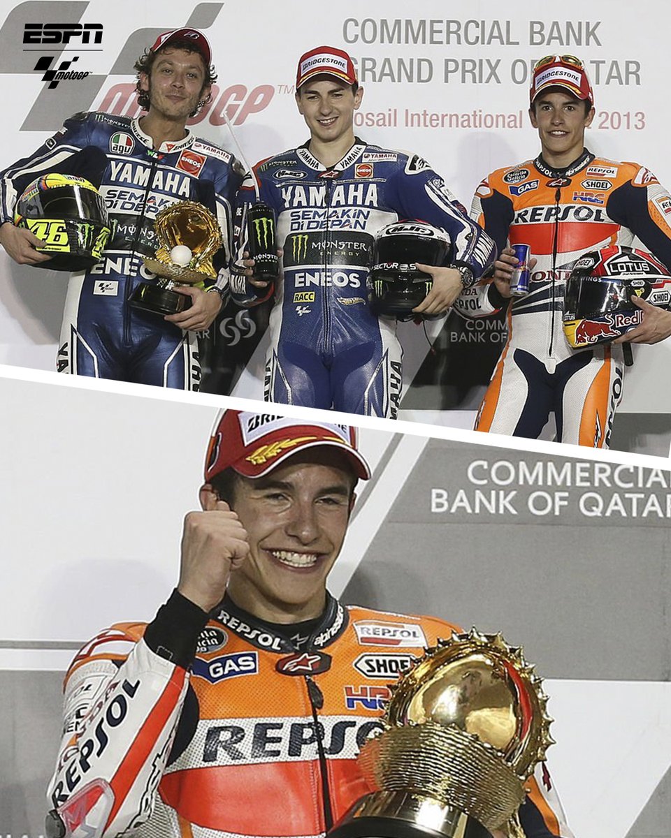 Hace 11 años, en el #QatarGP de 2013, Marc #Márquez debutaba en la categoría reina y en su primera carrera lograba un podio. 🔝👏