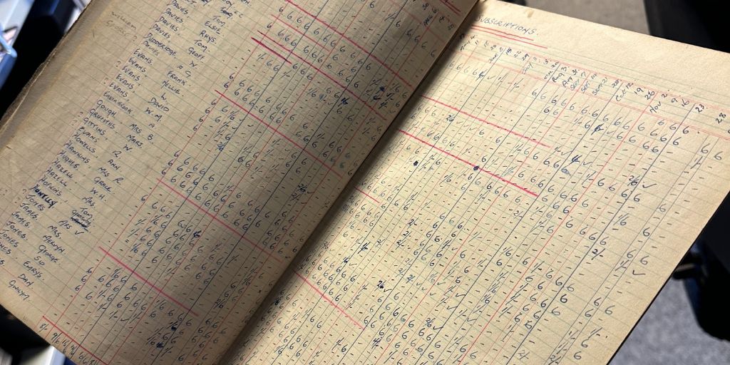 Let’s end the week with a fun fact ✨ Did you know that in our archive, we have the register from the very first time we gathered together as a Company in the 1940s? Take a look below!