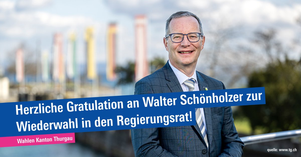 Wir gratulieren Walter Schönholzer herzlich zur Wiederwahl in den Regierungsrat des Kantons Thurgau! 💐#TeamFDP