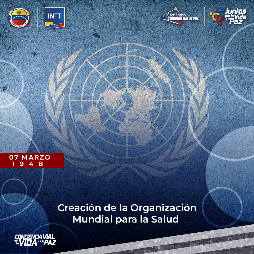 #07Abr| Es un organismo especializado de las Naciones Unidas fundado en 1948, cuyo objetivo es alcanzar para todos los pueblos el máximo grado de salud, definida en su Constitución como un estado de completo bienestar físico, mental y social.

#VenezuelaSocialista