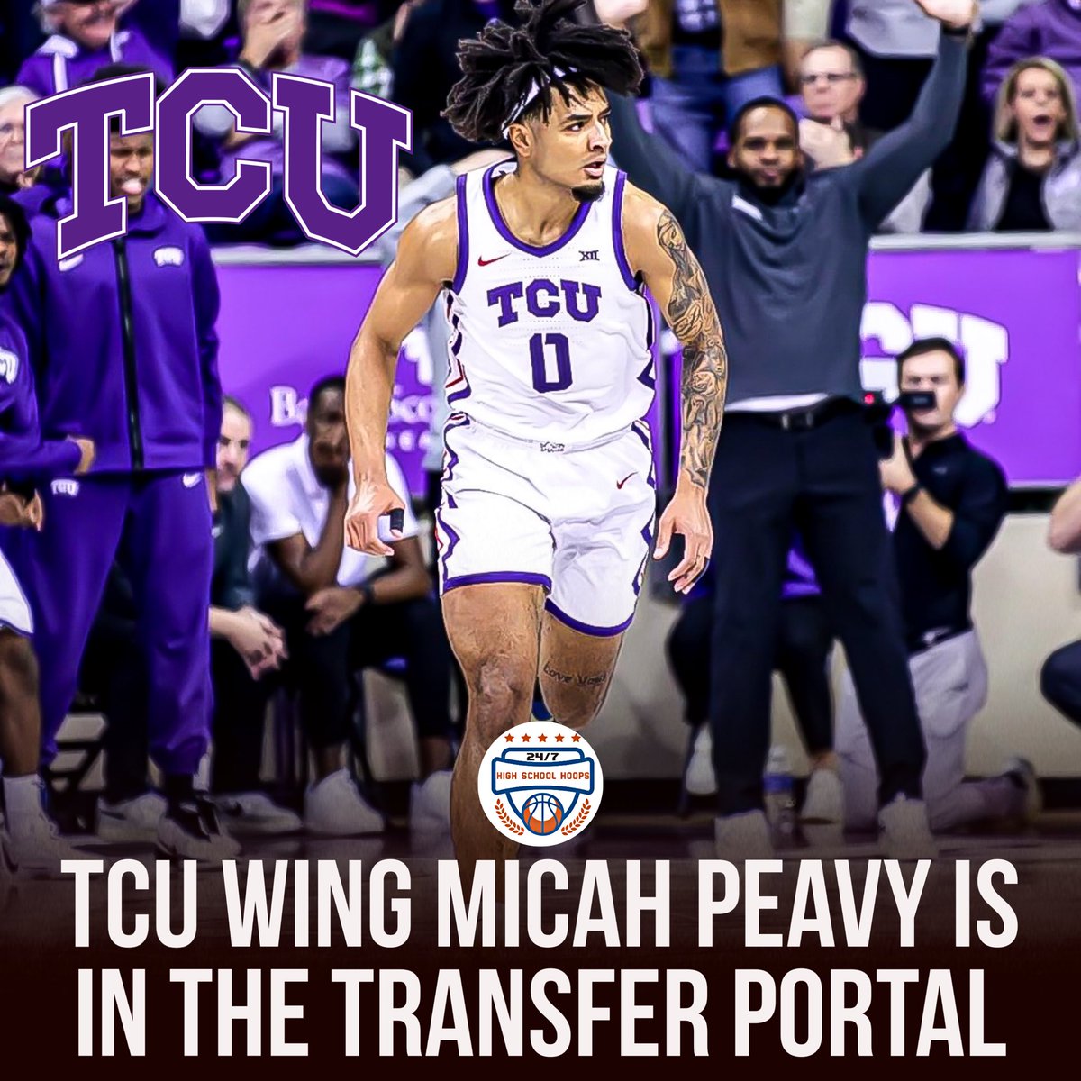 TCU transfer Micah Peavy has been hearing from these schools since going portaling, per source: Kansas Kansas State Houston Arizona Creighton UCLA Cal Minnesota Georgetown Ole Miss Arkansas UCF USC SMU Oklahoma State He averaged 10.9PPG, 4.9RPG, 2.6APG and 1.3SPG this season.