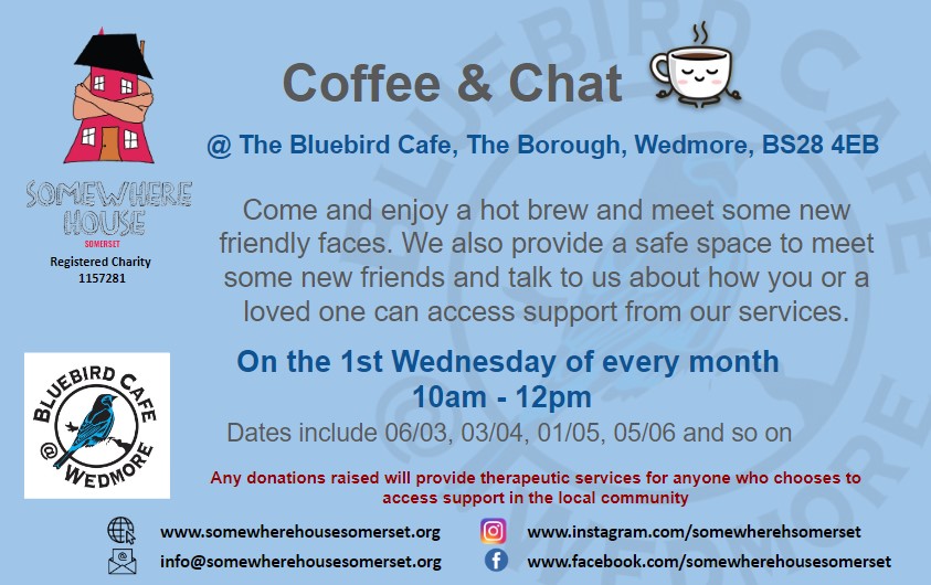 Please come down and say hi at our latest coffee and chat event! Held in Wedmore, all the details are attached #community #burnhamonsea #fundraising #coffee #chat
