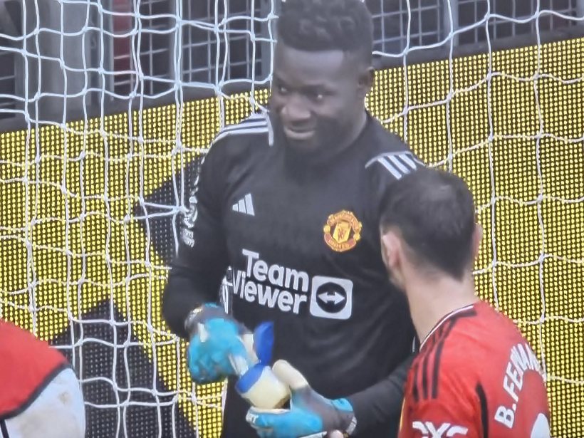 Onana using Vaseline on his gloves, no wonder he concedes so many goals 😭