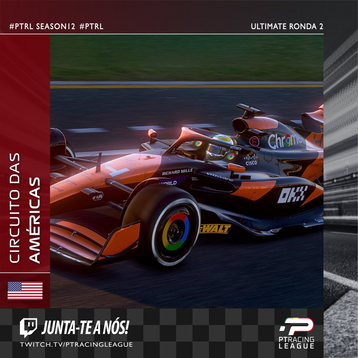 ptracingleague's tweet image. Hoje é dia de Ultimate! 🔥

Voltamos e viramos o foco para a principal liga onde promete haver competição até ao último milímetro. 💪

Acompanha tudo a partir das 21H30
👉 twitch.tv/ptracingleague 

#PTRLSeason12 #PTRLUltimate #PTRL