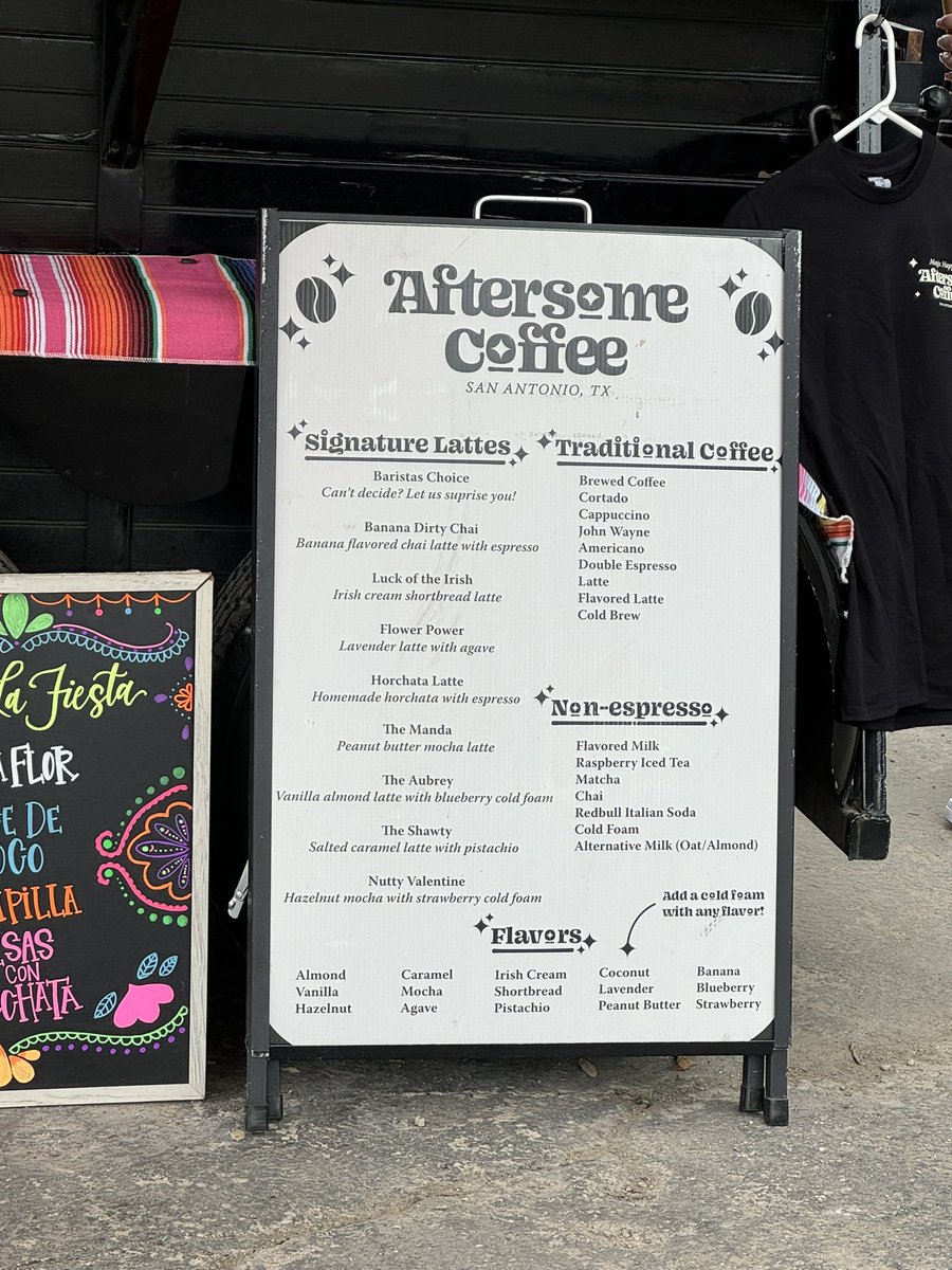 If you’ve never been to Aftersome Coffee… go getcha some! Location: 11530 Jones Maltsberger IG: aftersomecoffee.satx