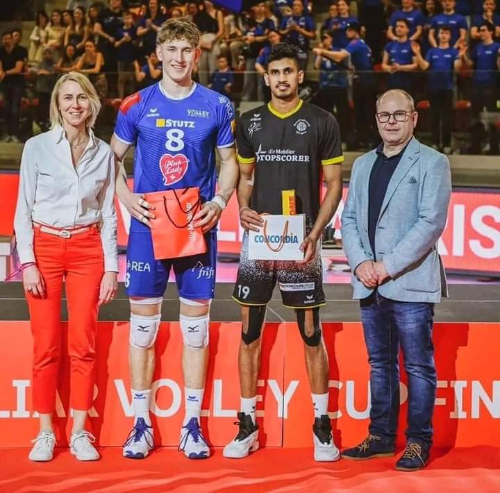 Sri Lankan Volleyball player and University of Ruhuna undergraduate Mahela Indeewara was awarded the Most Valuable Player of the Final of the Swiss Volley Cup 2024. His team Volley Schönenwerd ended as the runners up 🇨🇭 🏐 🏆