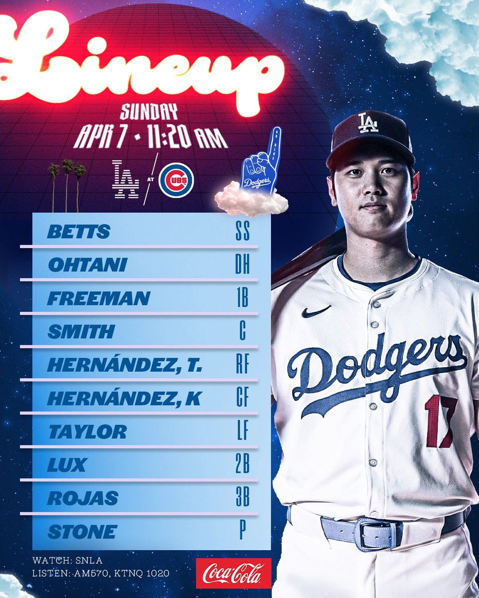 Today’s #Dodgers lineup at Cubs: