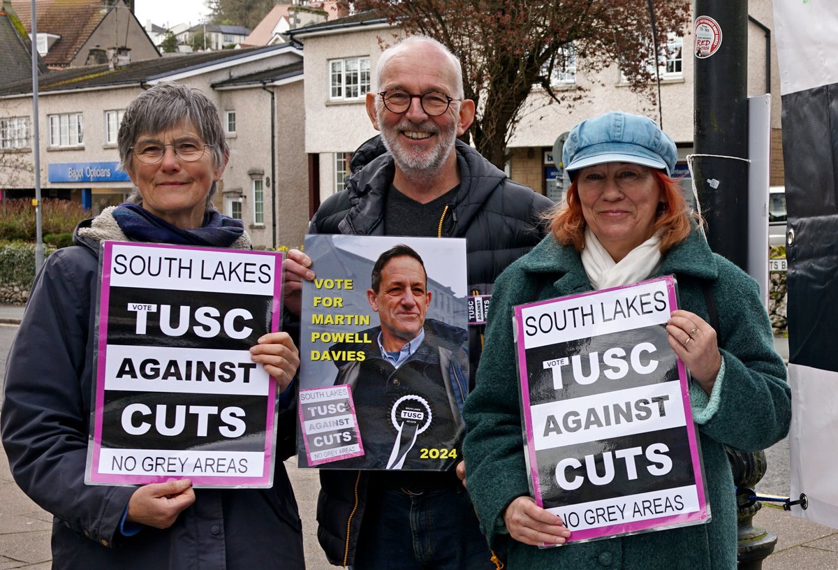 The campaign to elect a @TUSCoalition councillor in Grange and Cartmel kicked off this weekend. Our candidate @MPDNUT, an experienced teacher trade unionist, will provide a real alternative to the establishment parties, demanding action on cuts, housing and the environment.