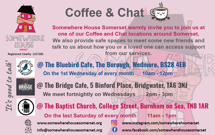 Reminder re all of our Coffee and Chat events. Remember they are free to attend! #mentalhealth #wellbeing