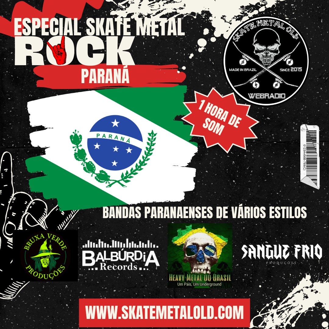 ESPECIAL SKATE METAL PARANÁ
Lançamos nossos especiais com bandas underground do Brasil, e agora ancoramos nos estados do sul.
Apoio: Heavy Metal do Brasil @hmdobrasil, Bruxa Verde <a href="/bruxav/">Xavier Weidenaar</a>, Balburdia @balburdiarecords e Sangue Frio @SangueFrioProd