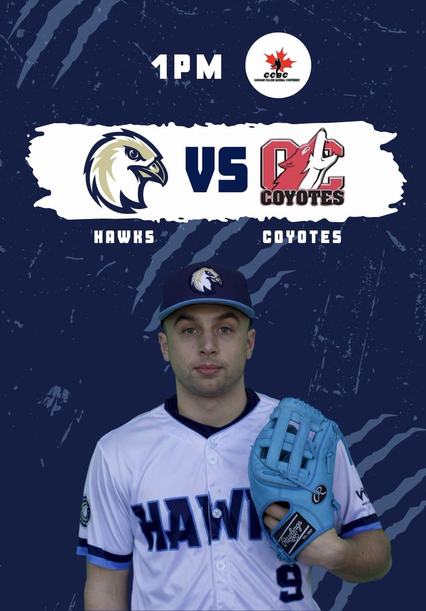 The Hawks look to even the series with @YotesBaseball this afternoon in Kelowna!