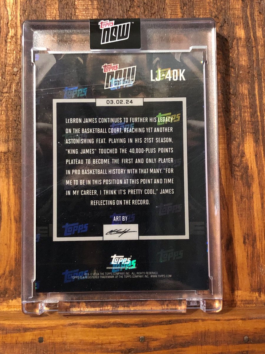 Hynek_Maneuver's tweet photo. The @Topps  NOW LJ-40K is a pretty awesome card. 👍 #thehobby #labronjames https://t.co/FPBVncULm4
