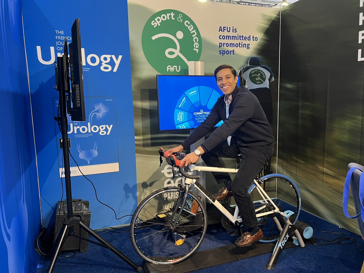 #EAU24 Aujourd’hui sur le stand @AFUrologie 🇫🇷 lors d’une tentative de gagner une place sur le Mont Ventoux 🚴🏾 #RoulonsContreleCancer 

 26.2km/h, pas mal !