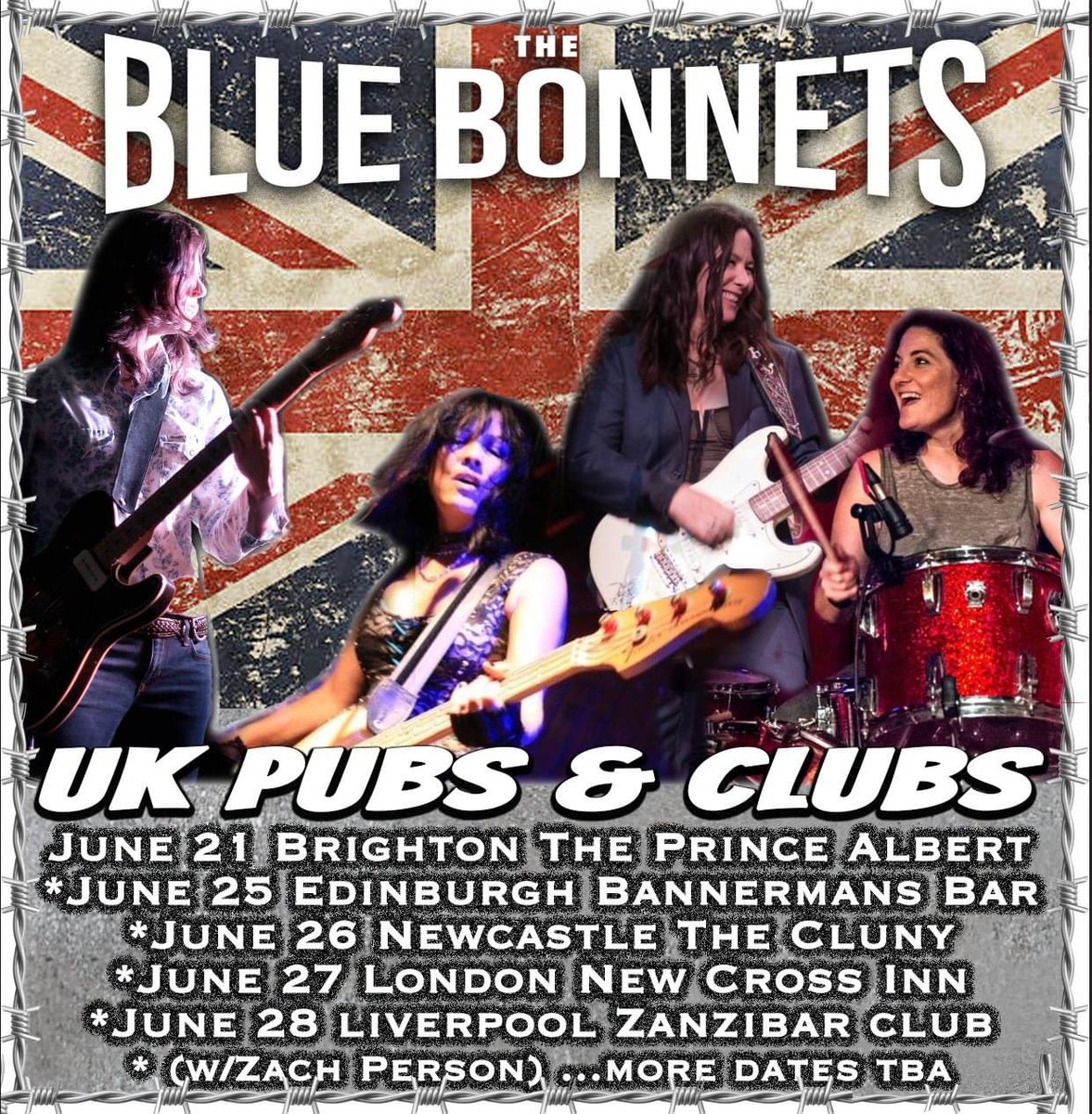 @thebluebonnets are touring the UK 🇬🇧 later this year. The band comprises of @Kathy_Valentine (of The Go-Go’s), Eve Monsees, Dominique Davalos and Kristy McInnis. Get out and support them 👍🏼 #LiveMusic 🎵