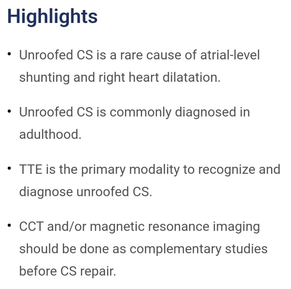 🔴 Diagnosis of Unroofed Coronary Sinus in the Adult : Multimodality Imaging @ASE360 #openaccess 

cvcasejournal.com/article/S2468-…
#Cardiology #CardioTwitter #CardioEd #Meded #cardiotwiteros #medtwitter #echofirst