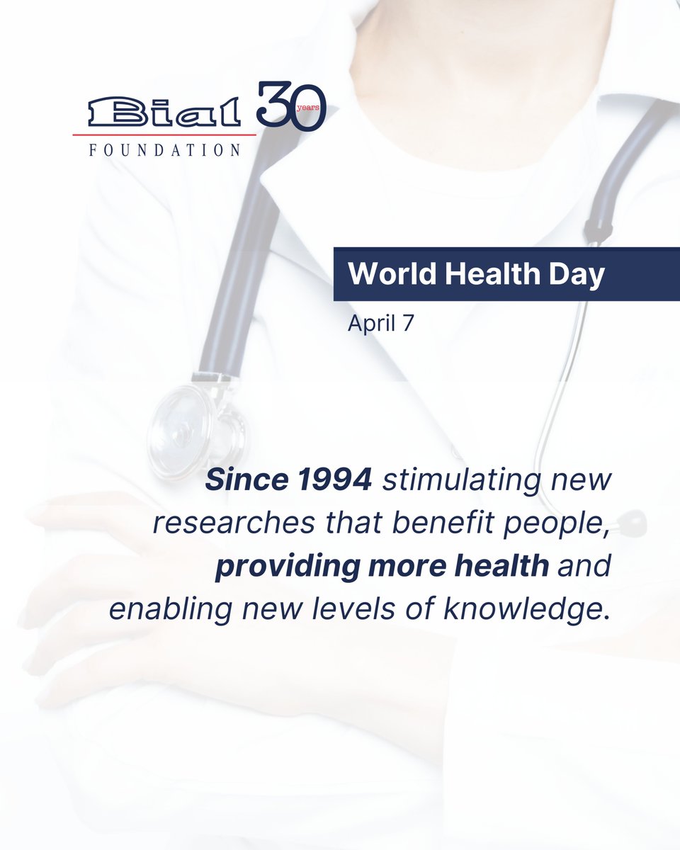 🌍Today is World Health Day, established in 1948 by @WHO to draw attention to specific #health topics that concern people worldwide.

🩺This year's theme is 'My health, my right', and the #BIALFoundation reinforces its mission to foster scientific research in #healthsciences.