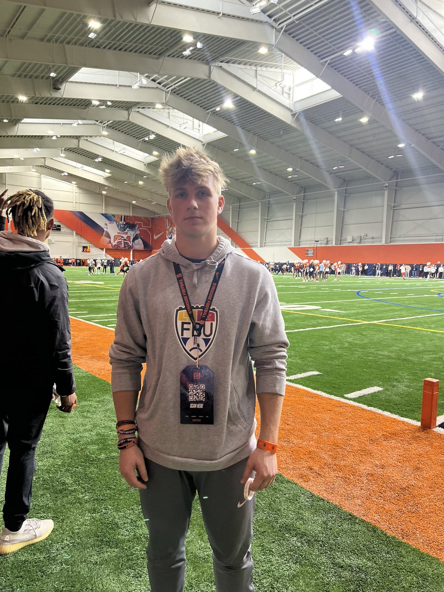 GeorgeKelly24's tweet photo. Had a great time at Syracuse yesterday! Thanks @allpraisesdue7  for the great visit. @CoachNixon_Cuse @CuseFootball 

@CoachBurkeSebs https://t.co/0NK8ASndNb