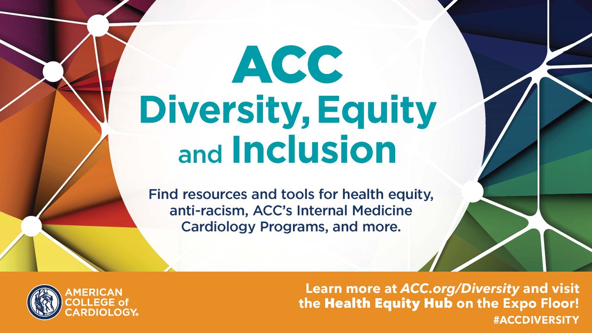 Swinging by the #ACC24 Heart2Heart Stage soon? Stick around for the upcoming session on leveling the playing field through DE&I principles. Drs. @DineshKalra, @avolgman and others are ready to deep dive 🔎 at Noon!

#ACCDiversity resources ➡️ bit.ly/3VJld4F #healthequity