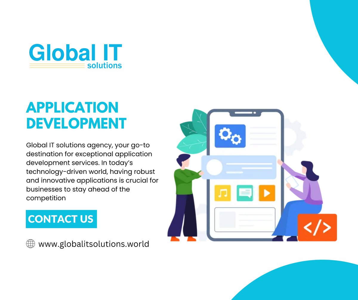 Ready to transform your ideas into reality? Global IT Solution is your go-to partner for top-notch Application Development services! 

#GlobalITSolution #ApplicationDevelopment #Innovation #DigitalTransformation