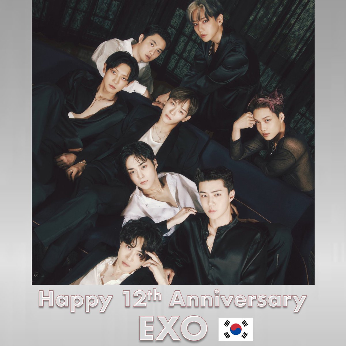 Happy 12th anniversary to the chart-topping, record-breaking, history-making, top-selling legendary Band #EXO, who paved the way for many! 👏🎂🎉🌟🐐👑👑👑👑👑👑👑👑👑💙 Exo were a huge success from day 1 with their first studio album XOXO (2013) selling over 1 million copies