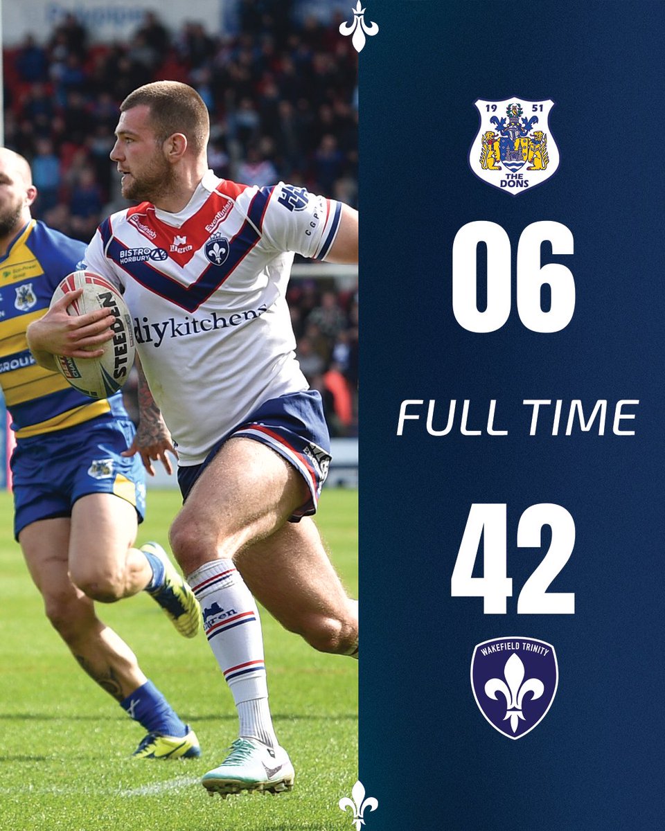 FT: Doncaster RLFC 6-42 Wakefield Trinity

A comfortable win for Wakefield as they pick up another two points!

#UpTheTrin