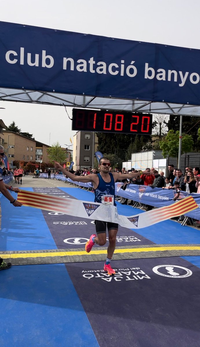 Ricard Pastó amb 1h08’20” i Berta Cabanas amb 1h15’50” fent rècord guanyen la 29a Mitja Marató del Pla de l’Estany 🔥🏆