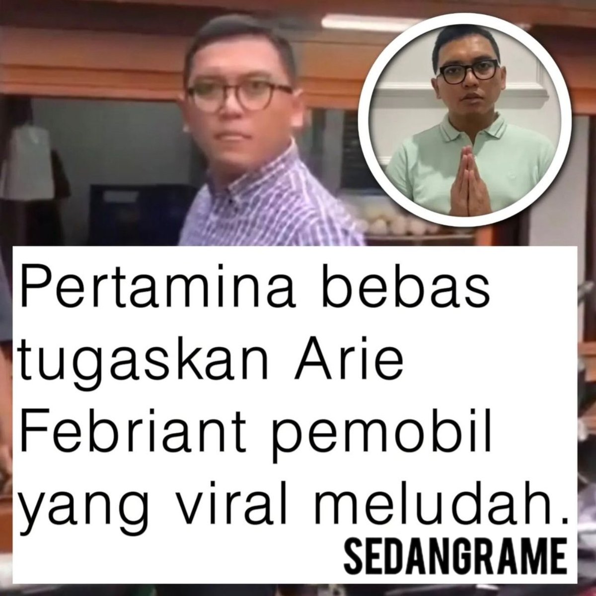 PT Kilang Pertamina Internasional telah menindaklanjuti aksi karyawannya bernama Arie Febriant yang meludah ke pemobil usai tak terima ditegur lantaran parkir di tengah jalan kawasan Pesanggarahan, Jakarta Selatan. Arie Febriant kini dibebastugaskan.⁣ ⁣