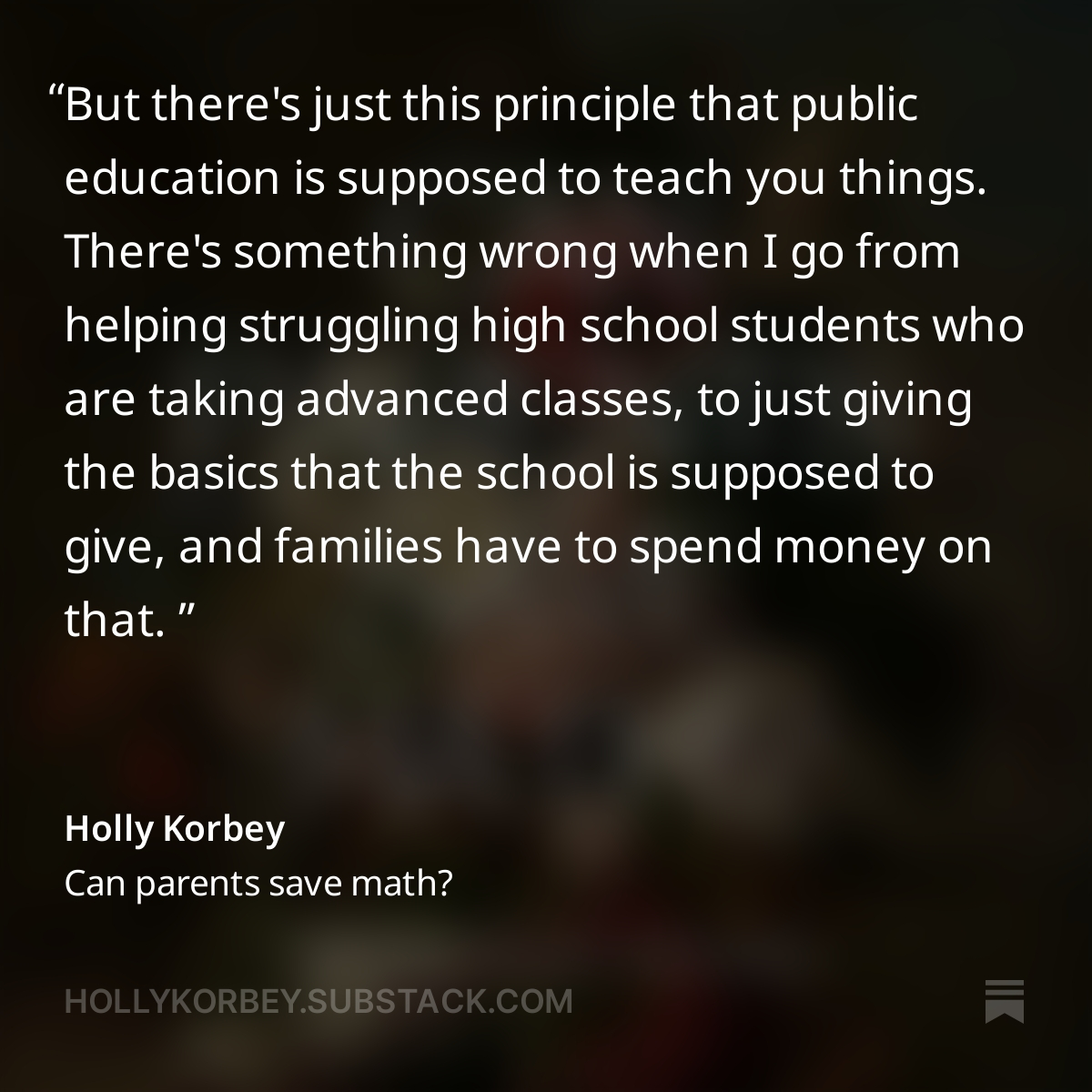 Parents opposing changes to the California Math Framework formed an advocacy group. Now @savemathnow is expanding, pushing for changes to math instruction. Read my interview with leader @mikemalione here: hollykorbey.substack.com/p/can-parents-…