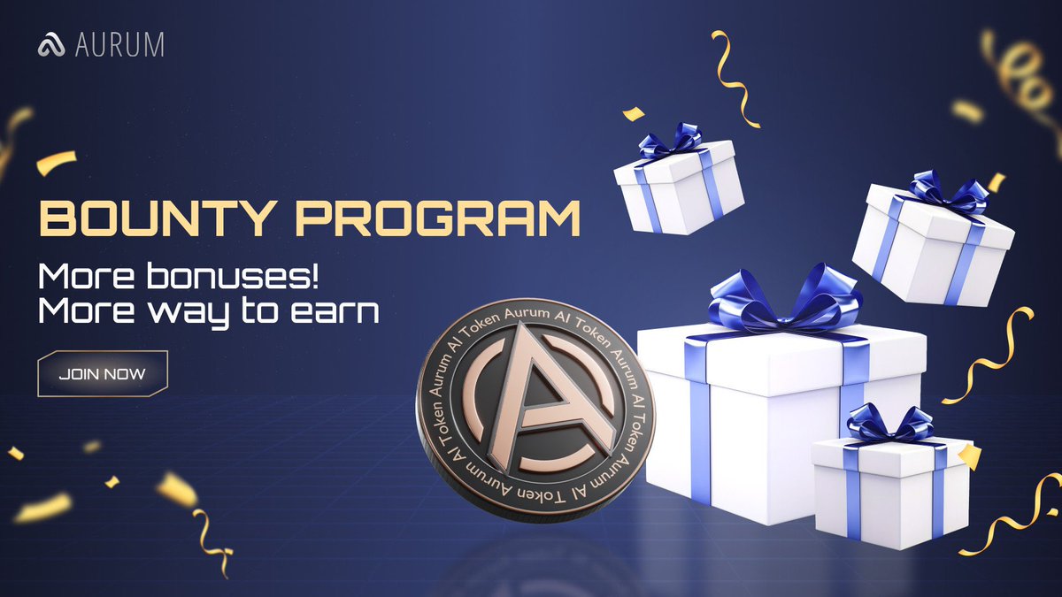 🎉Aurum AI Community Bounty Program!
Simply participate in various tasks such as quizzes, social media activities, content creation, etc. The more you engage, the more rewards you can earn!  

50,000 AURUMT are waiting for you: zealy.io/cw/aurumai/que…
#AURUMT #airdrop #bounty