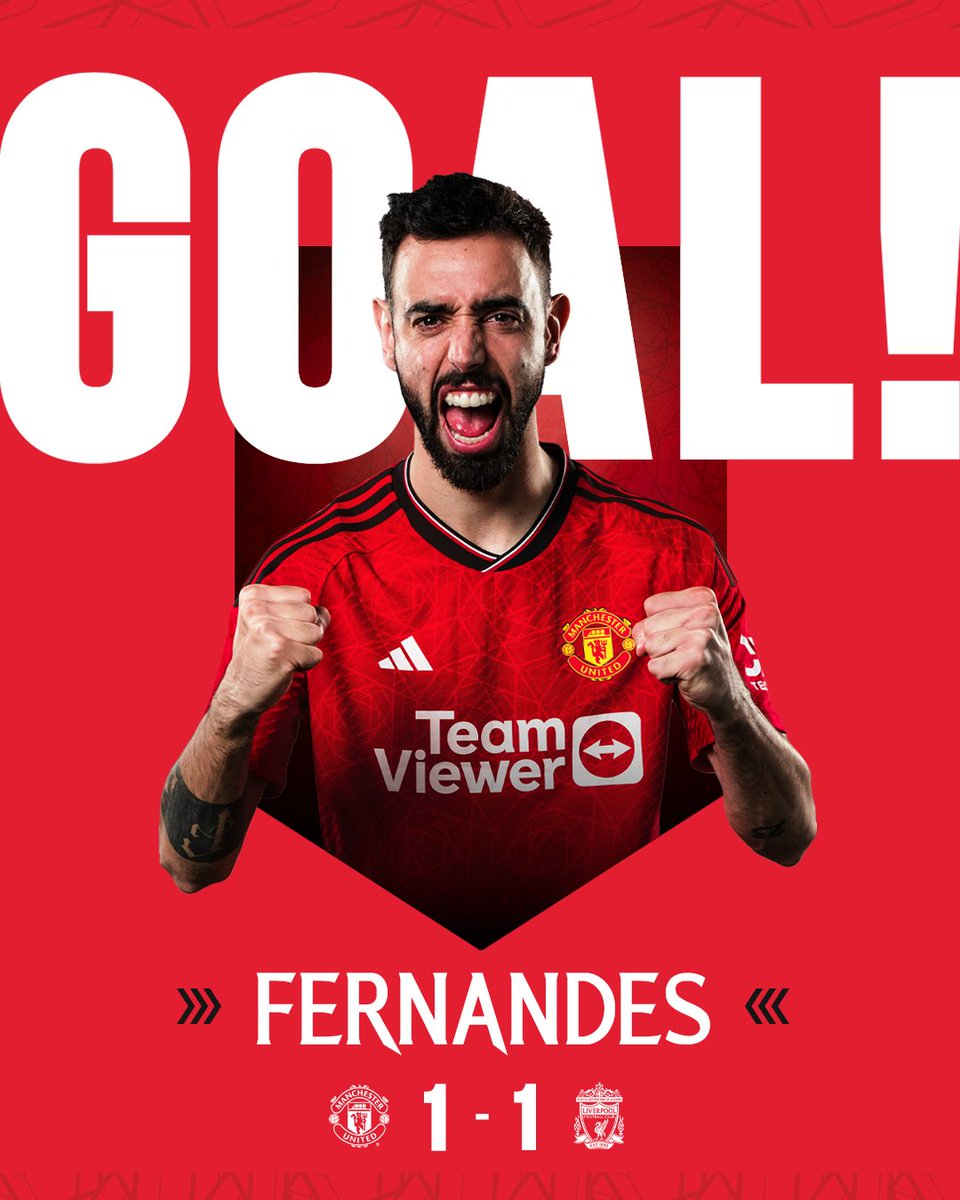 WHAT! A! GOAL! 🤯 @B_Fernandes8 picks up on a misplaced pass and fires us level with an unbelievable effort from just in front of the halfway line 😍 #MUFC || #MUNLIV