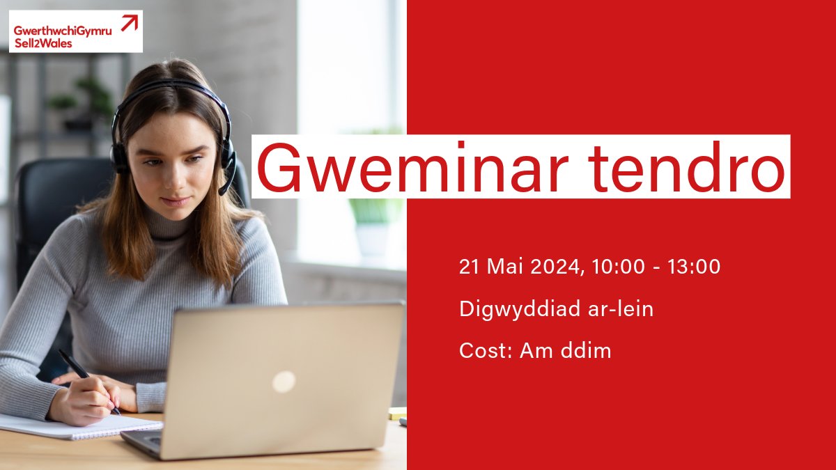 Archwilio Cyfleodd Tendro yn y Sector Gyhoeddus.

📅 21 Mai 2024, 10:00 - 13:00
💻 Digwyddiad ar-lein
💷 Cost: Am ddim

Archebwch nawr: ow.ly/kKOS50R7oGJ #Cymru #Busnes