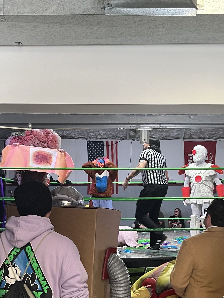 scottabacker's tweet image. Kiddo wasn’t sure about Kaiju wrestling until the giant can of soup came out, then he was all
In!!!! Thanks @KaijuBigBattel  !