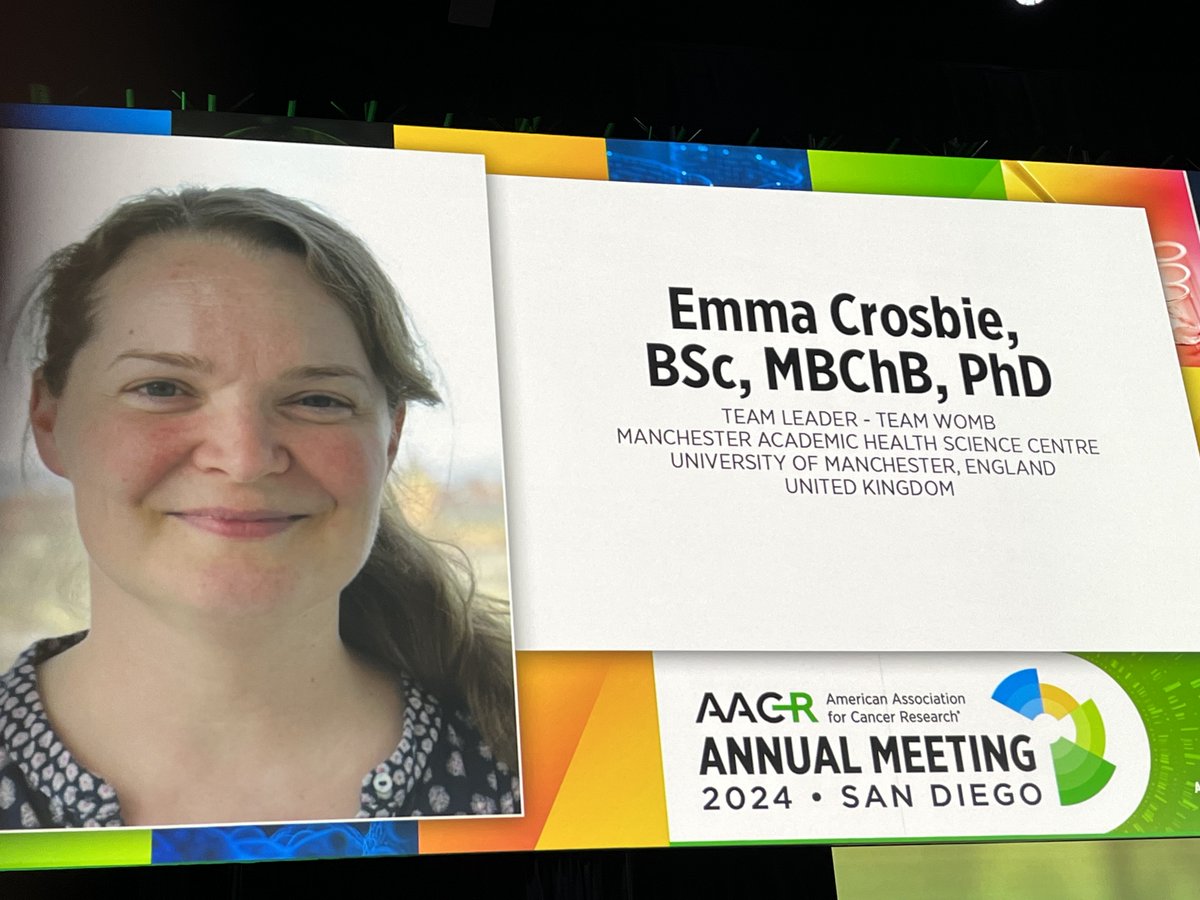 Congratulations to Dr. Emma Crosby and her team on winning the #AACR24 Team award for their work on endometrial screening that means 1K people per year in the UK with Lynch Syndrome will now benefit from cancer preventions. @AACR