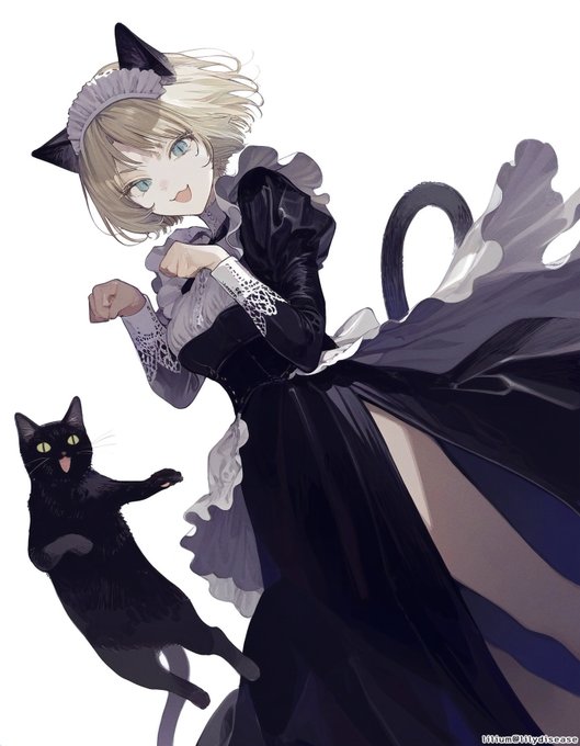 「黒猫 猫耳」のTwitter画像/イラスト(新着)