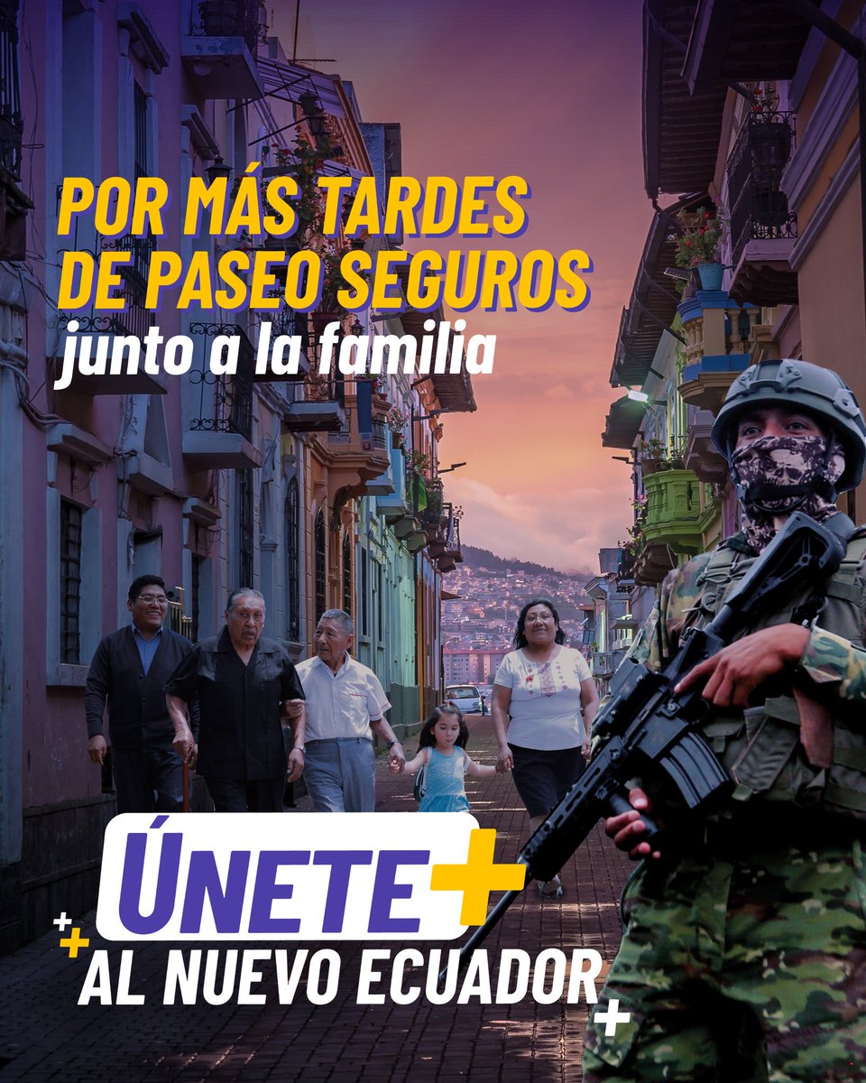 #ÚneteAlNuevoEcuador, todos seguros porque las fuerzas del orden nos seguirán protegiendo.