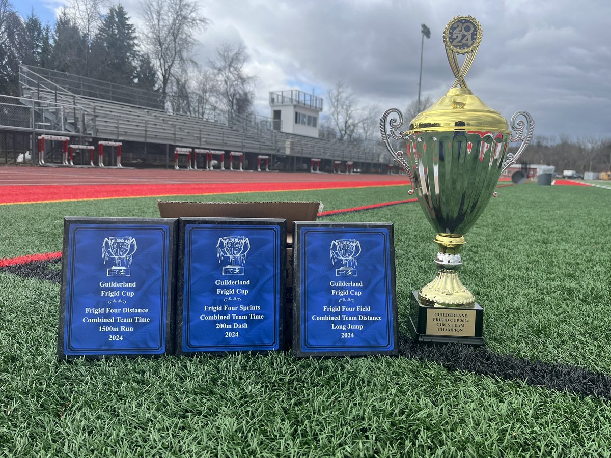 🏆the girls track team had a strong open to their season at the Guilderland Frigid Cup!! We had amazing performances, won all 3 special awards, and score 274 points to win the team championship!!! What an amazing day!!! @GoDutchAthletix @TUSidelines @MileSplitNY