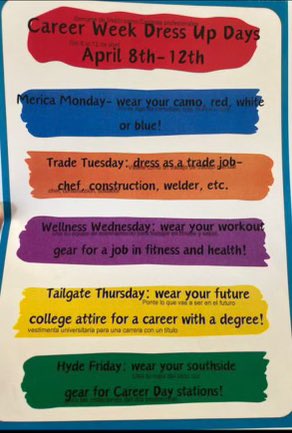 This week is Career week! Here are the dress up days!