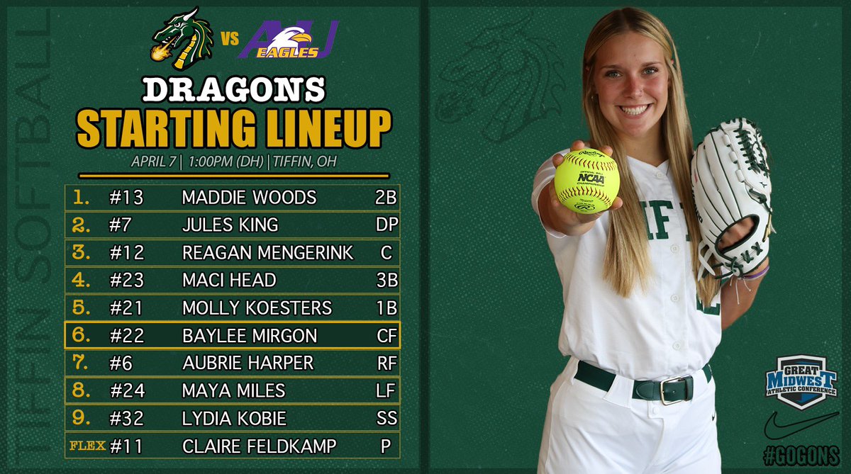Starters for game 1 today! Come out and support us at home! #GoGons