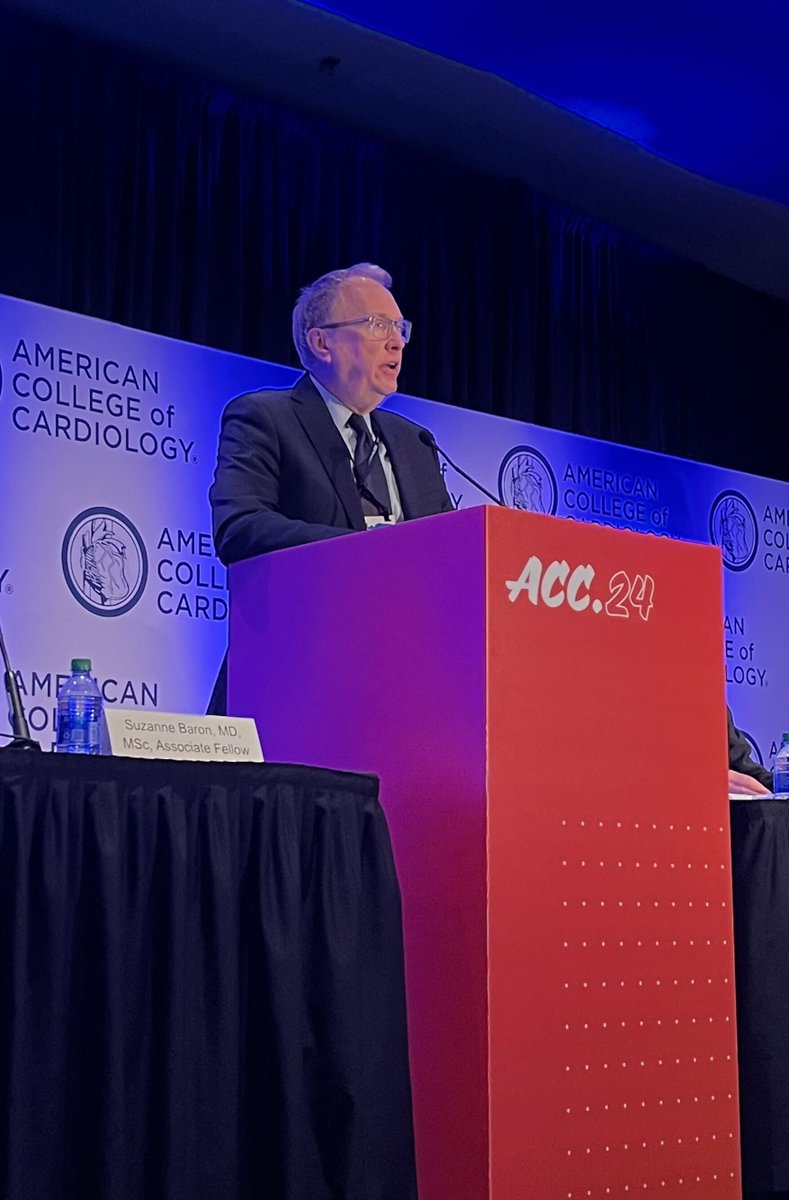 Dr. @GreggWStone on the ULTIMATE-DAPT trial findings, “It’s time to change the guidelines and we need to change clinical practice patterns from P2Y12 inhibitors...We can prevent a lot of major bleeding while doing just as well for our patients.' #ACC24