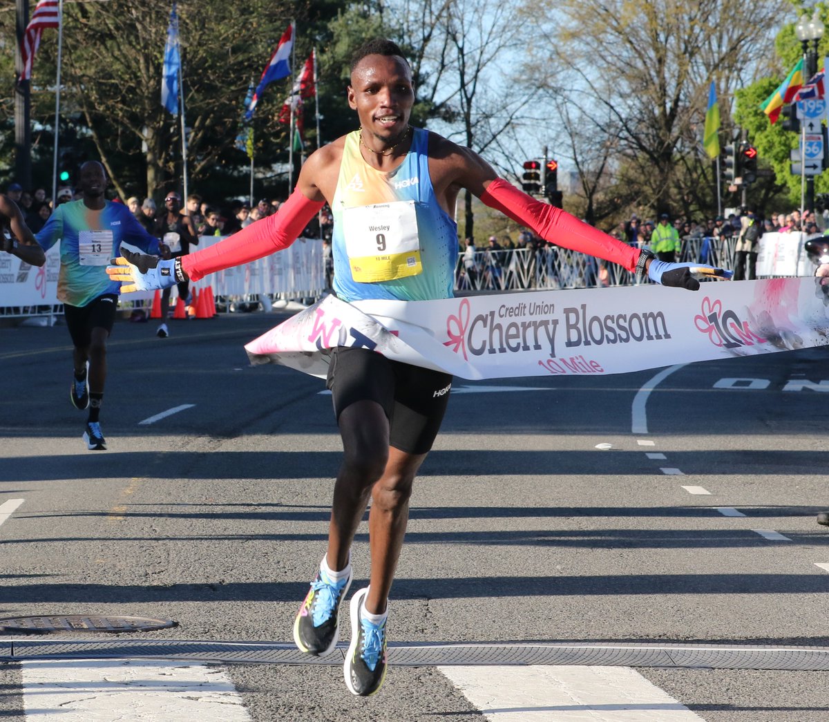 ICYMI: Wesley Kiptoo (@BanguriaK) WON this morning's Cherry Blossom 10 Mile in Washington DC in a blazing fast 45:53!! WAY TO GO WESLEY!! PC: @JaneMonti1